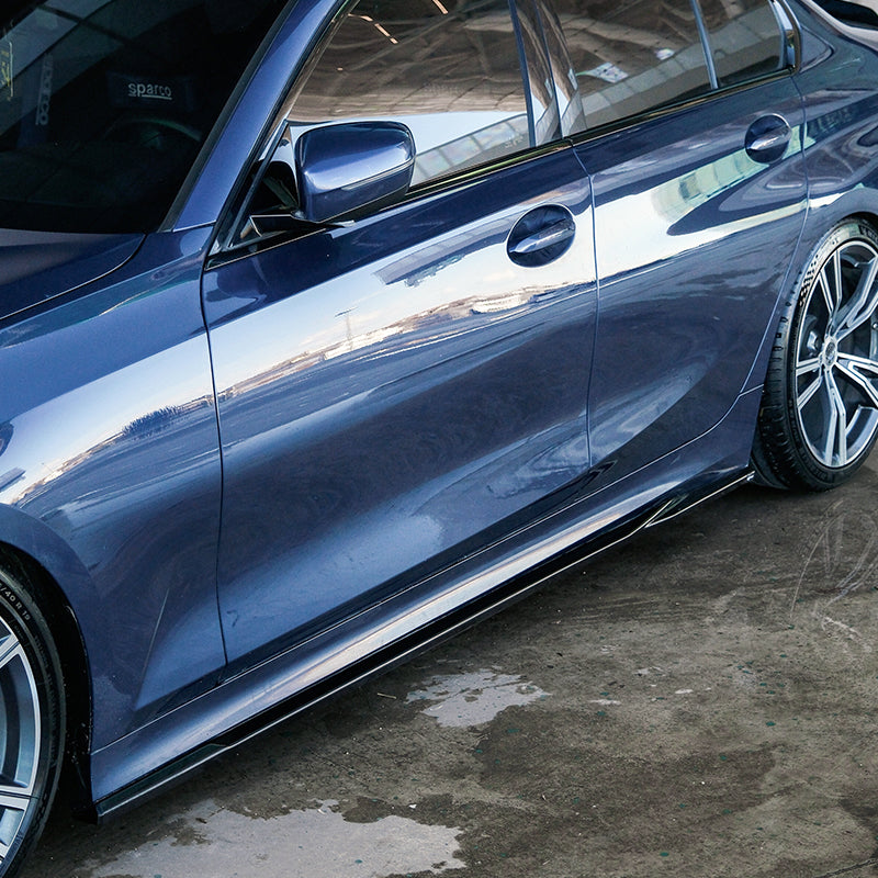 OneWay, Sideskørter, Blank sort, passer til BMW 3-Serie G20/G21 Sedan/Touring Sport Line (2018-2022)