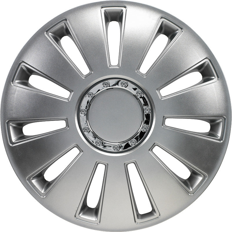 AutoStyle, Hjulkapsler, 4stk, Silverstone Pro 16-tommer silver + chrome ring