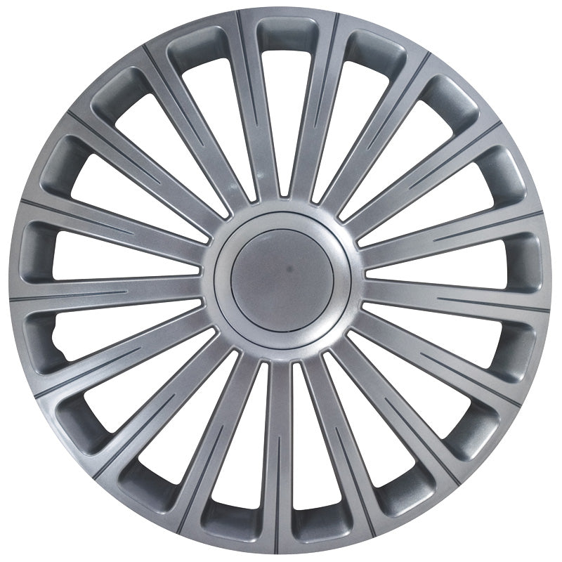 AutoStyle, Hjulkapsler, 4stk, Radical 14-tommer silver + chrome ring