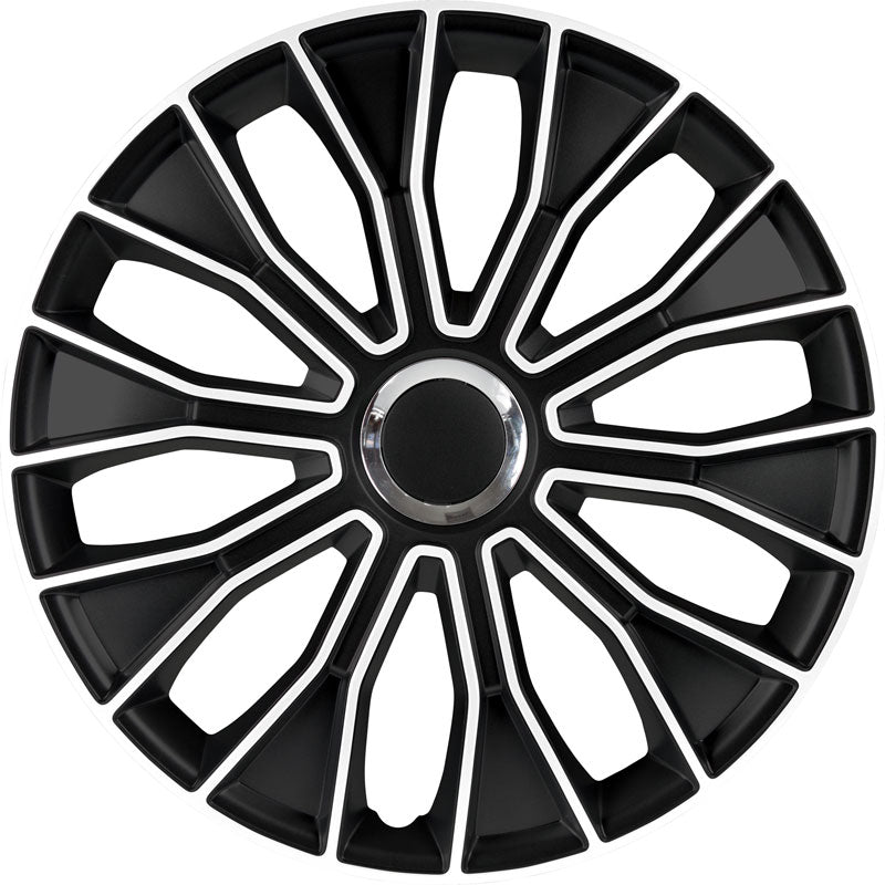 AutoStyle, Hjulkapsler, 4stk, 16 tommer, Sort/Hvid