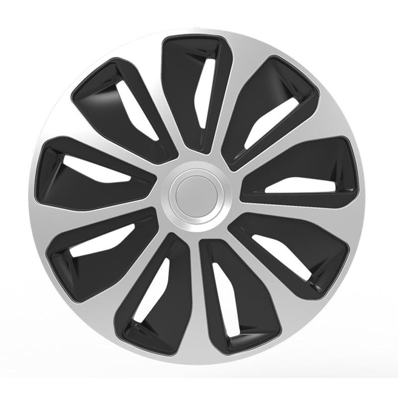 AutoStyle, Hjulkapsler, 4stk, Platin 14-tommer silver/black