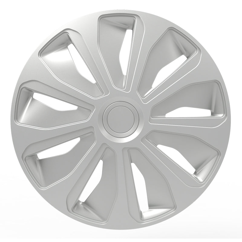 AutoStyle, Hjulkapsler, 4stk, Platin 14-tommer silver