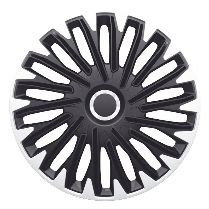 AutoStyle, Hjulkapsler, 4stk, Quantum Pro 15-tommer silver/black + chrome ring