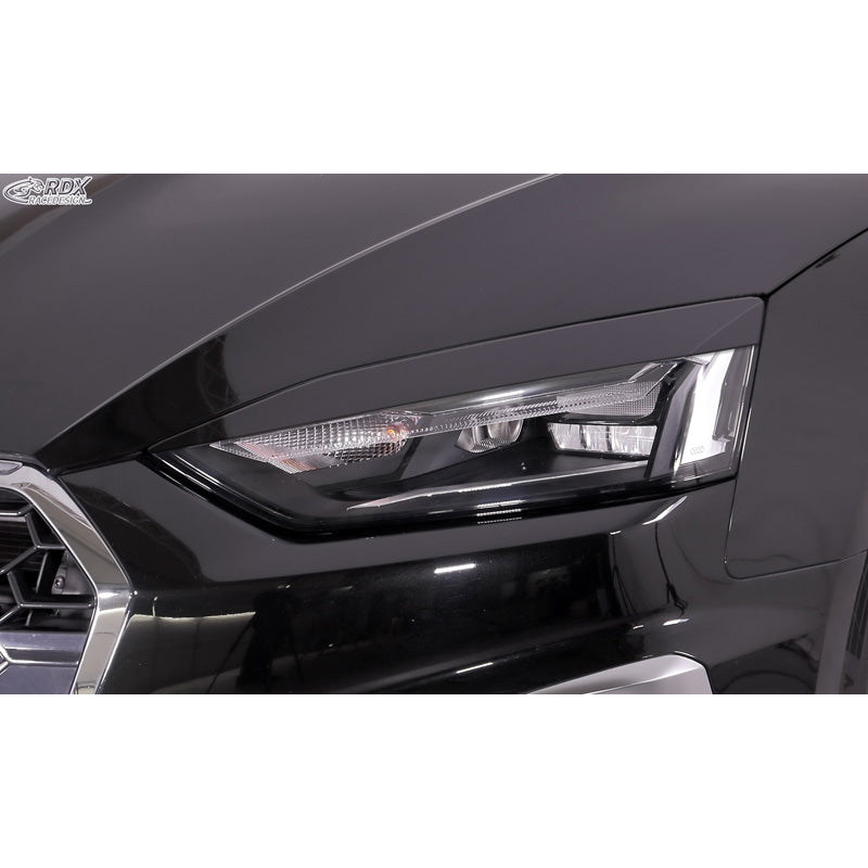 RDX Racedesign, Headlight Eyebrows, Fits Audi A5 (F5) 2016-2020 & Facelift 2020- (only LED headlights, not for Matrix-LED) (ABS)