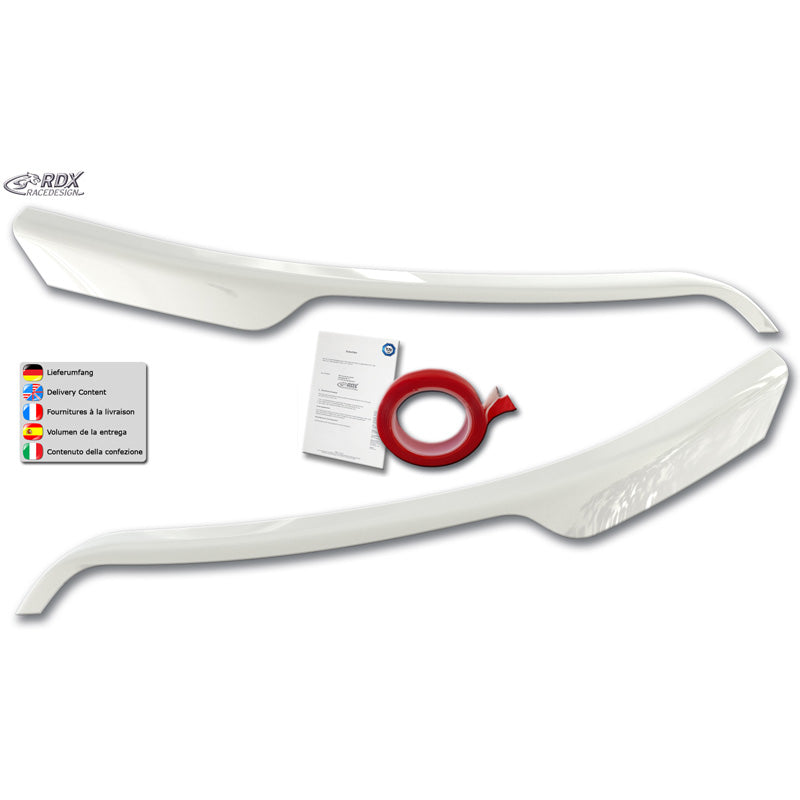 RDX, Øjenskygge, ABS Gloss Hvid, passer til Ford Transit (sølv Halogen forlygter) (2014-)
