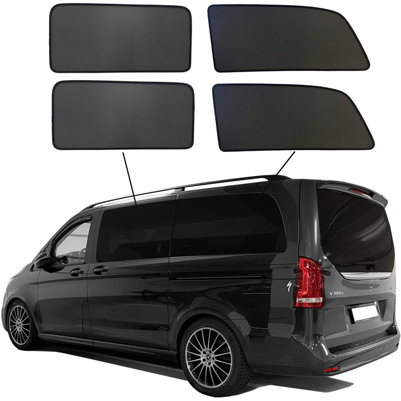 SunClip, Solgardin & Privatlivsbeskyttelse, passer til Mercedes V-Class W447 (Lang akselafstand) 2014-2024 uden pop-out vinduer