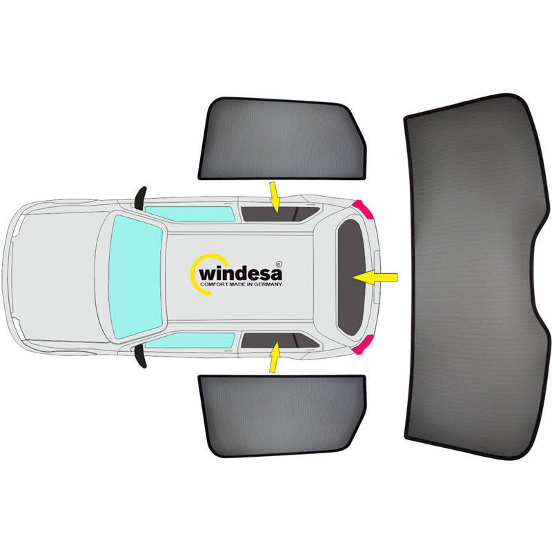 SunClip, Solgardin & Solbeskyttelse, passer til Volkswagen T-Cross (2019-)