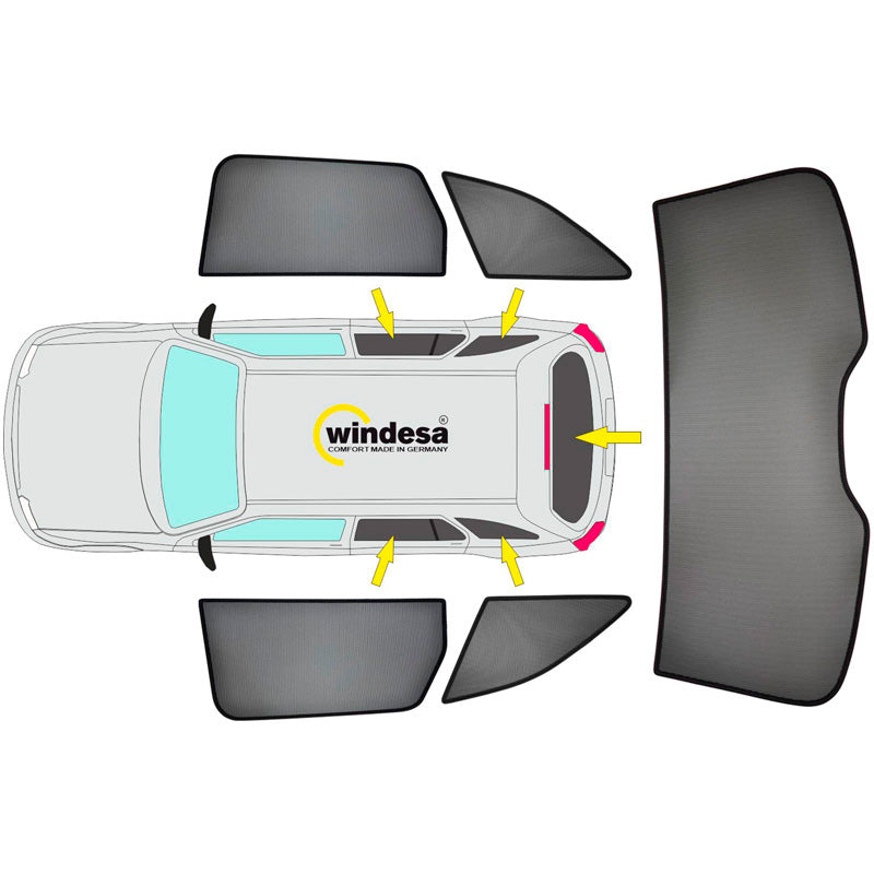 SunClip, Solgardin & Solskærm, passer til Volkswagen ID.Buzz (Bus) (2022-), uden skydevinduer