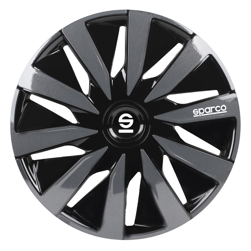 Sparco, copricerchi, 4 pz., Lazio - 13 pollici - Nero/Grigio