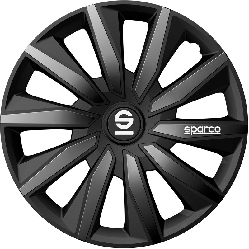 Sparco, Hjulkapsler, 4stk., Milano - 15-tommer - Black/Grey