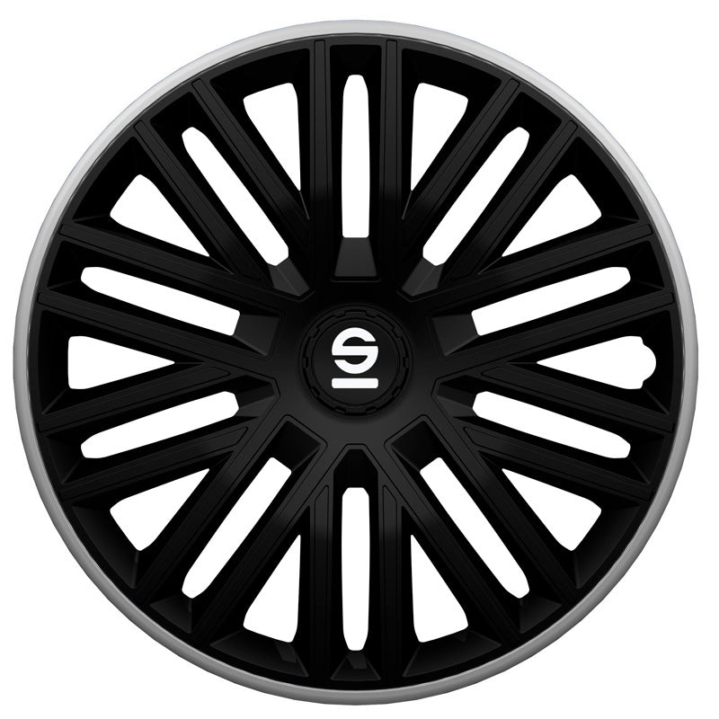 Sparco, copricerchi, 4 pz., Bergamo - 15 pollici - Nero/Grigio