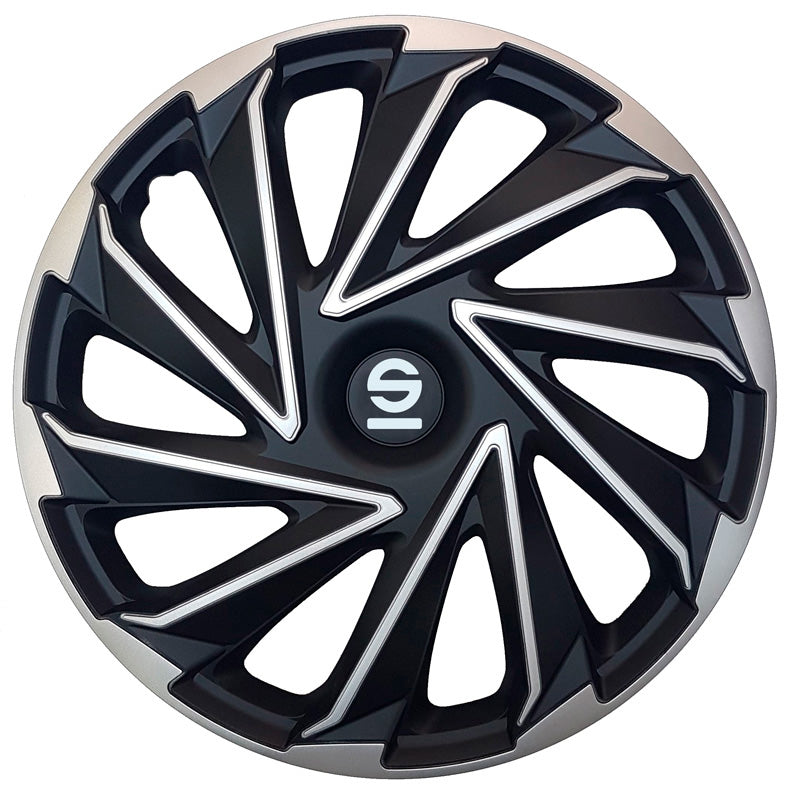 Sparco, Radzierblenden Varese - 16-Zoll - Silber/Schwarz - Satz mit 4 Stück, ABS, Silber, Schwarz