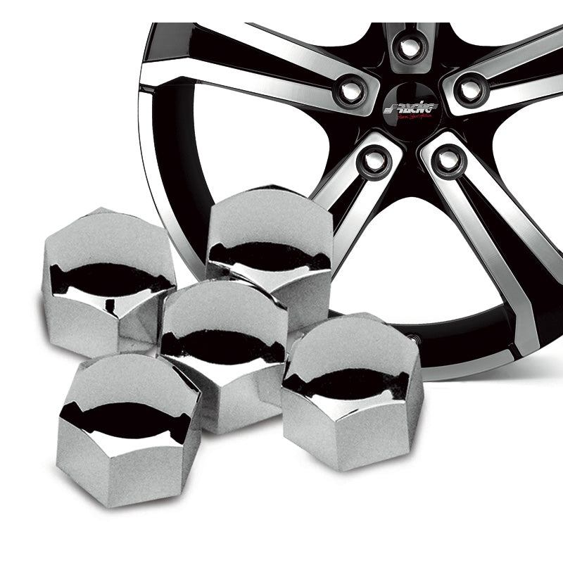Simoni Racing, Universelle Hjulmøtrik Dækninger - 19mm - Krom - Sæt af 21 Stk.