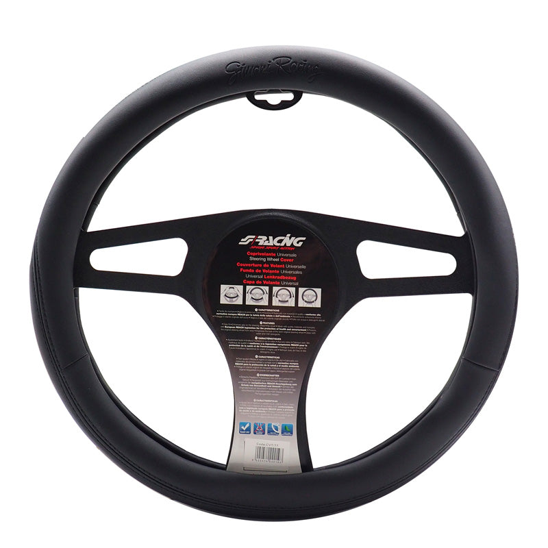 Simoni Racing, Lækkert Ratbetræk - Sort Ecoleather - 37-39cm