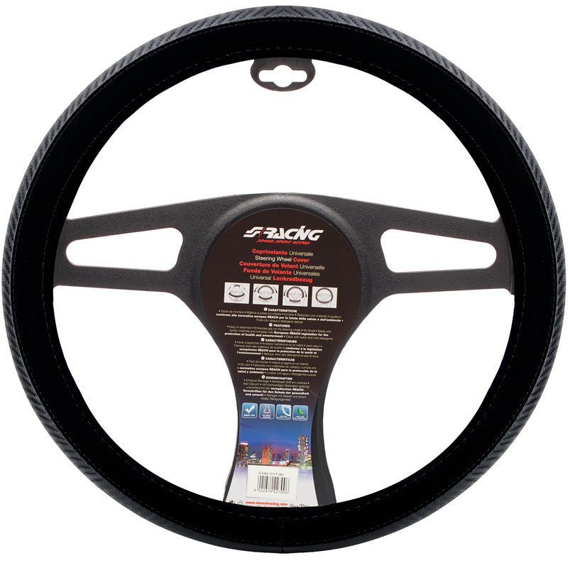 Simoni Racing, Ratmuffe, Sort Velour/Kulstof-look, 37-39cm