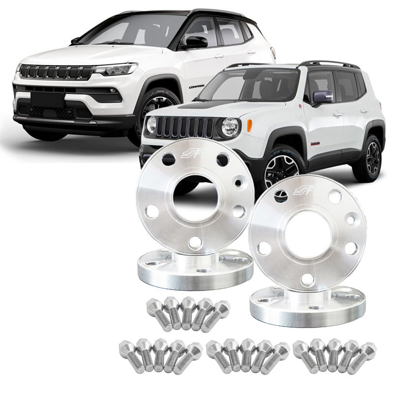 Simoni Racing, Spacer Kit, Aluminium, 2x17,5mm(FA)/2x20mm(RA) inkl. hjulbolte, passer til Jeep diverse