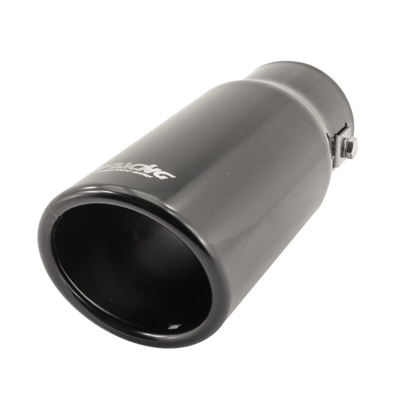 Simoni Racing, Rørhale, Round/Slanting Inox Black - Ø76xL180mm - Installation ->64mm
