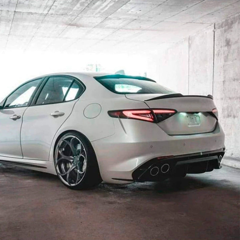 AutoStyle, Bagspoiler, ABS Blank Sort, passer til Alfa Romeo Giulia (952) (2015-)