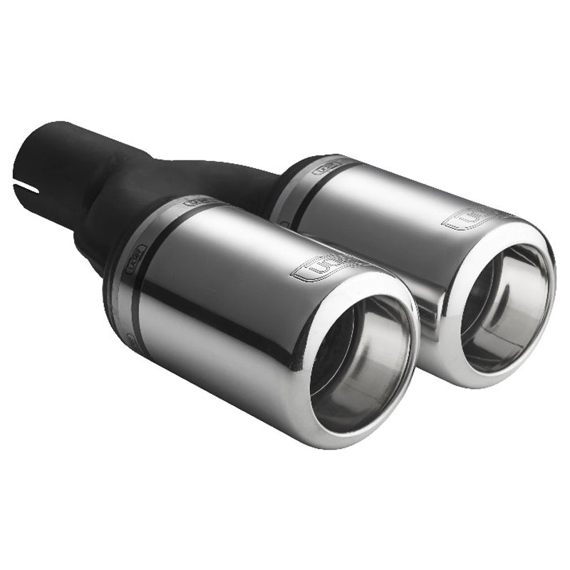 Ulter Sport, Endrohr - Doppel Rund Ø80mm Big Rim - Länge 160mm - Montage ->50mm - Edelstahl, Inox