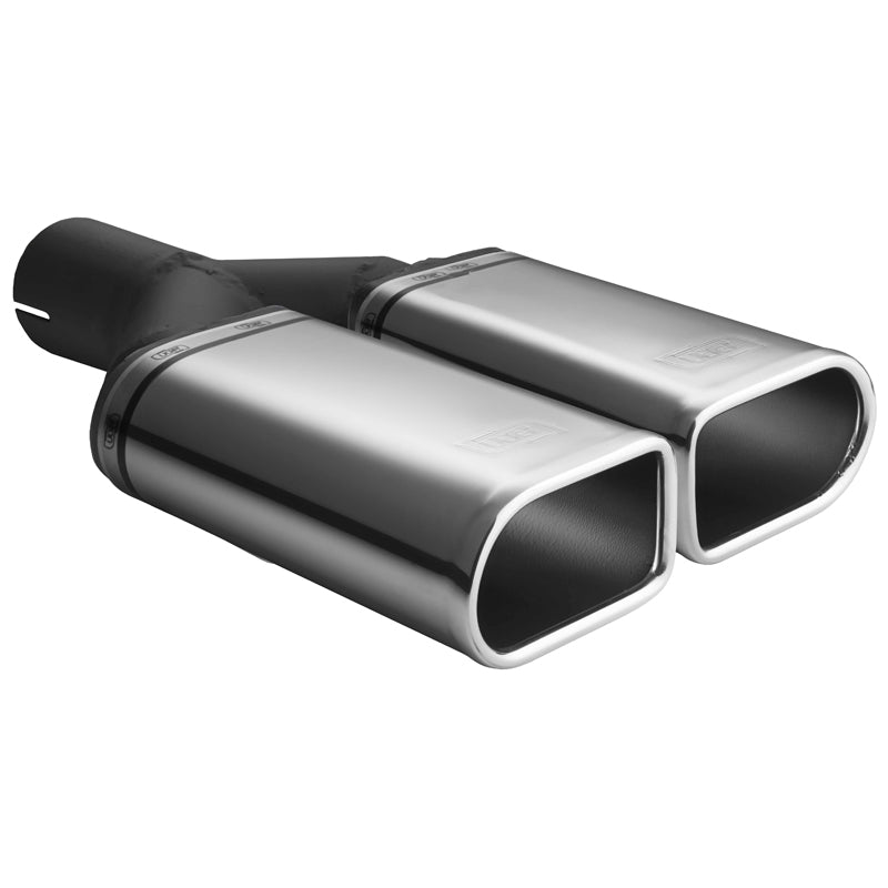 Ulter Sport, Endrohr - Doppel Oval 110x65mm - Länge 200mm - Montage ->50mm - Edelstahl, Inox