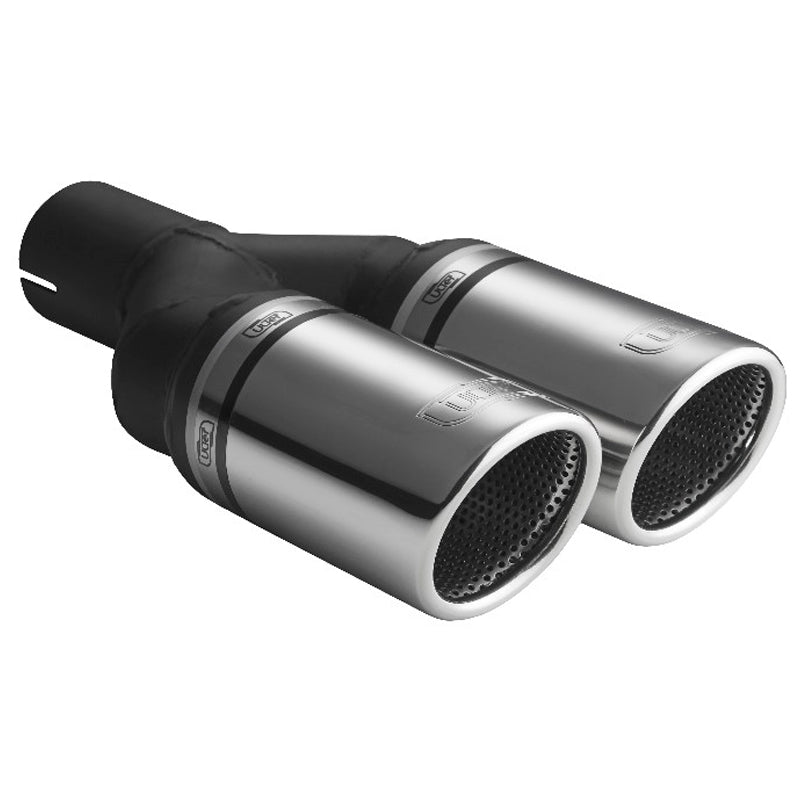 Ulter Sport, Endrohr - Doppel Rund Ø70mm RS - Länge 200mm - Montage ->50mm - Edelstahl, Inox